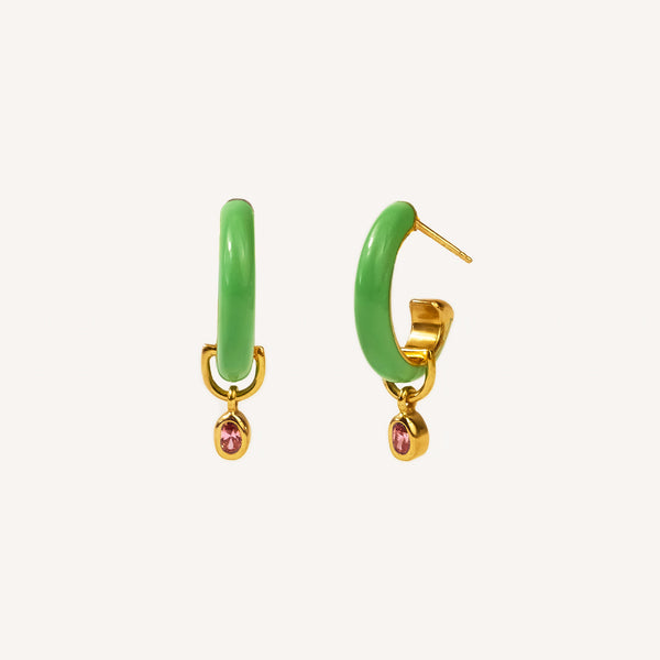 Wear Your Greens Enamel Hoops