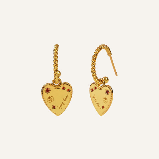 BE MY VALENTINE HOOPS GOLD