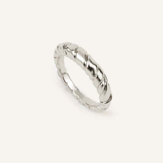 THE ROPE MINIMAL SILVER RING